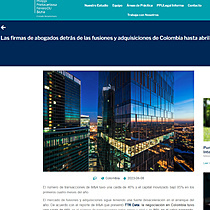 Las firmas de abogados detrs de las fusiones y adquisiciones de Colombia hasta abril